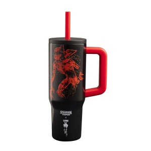 Tumbler cu maner Bialetti Stranger Things, 900 ml, rosu, cu efect de lumina - Img 2