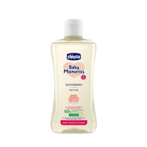 Ulei de baie Chicco BABY SENSITIVE SKIN, 200 ml, cu ulei de bumbac si vitamina E