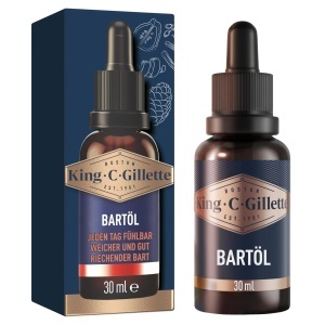 Ulei pentru barba King C. Gillette, 30ml - Hidratare, parfumat cu note de lemn de santal si bergamota