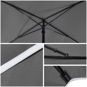 Umbrela de soare VOUNOT pentru balcon si terasa, gri, 200cm, cu protectie UV 50 - Img 4