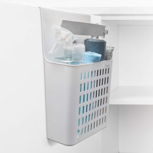 Umeras multifunctional Rayen pentru usi de dulap, alb, 36x24x10 cm - Img 2