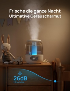 Umidificator Dreo pentru dormitor, umidificator cu ceata rece pentru casa si camera mare, umidificator silentios pentru bebelus, lumina de noapte, difuzor esential, umidificator rapid cu ultrasunete - Img 3