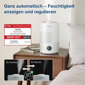 Umidificator inteligent Levoit Dual 200S 3L 19dB senzor umiditate alb - Img 2