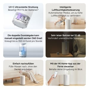 Umidificator Inteligent Xiaomi Smart Humidifier 2, Capacitate 4.5L, Nebulizare 350mLh - Img 2