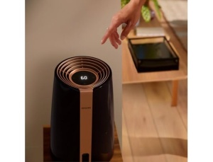 Umidificator Philips 3000, 45 m2, cu 99,97% mai putine bacterii cu NanoCloud, 300 ml/h, 3 viteze, mod de repaus, ultra-silentios (33 dB), senzor de umiditate, cronometru, rezervor de 3L, negru (HU3918/10) - Img 2