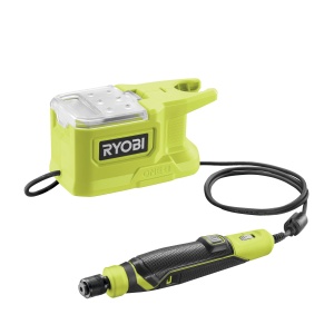 Unealta rotativa cu acumulator RYOBI 18 V ONE+ RRT18-0, diametru de prindere 3,2 mm, cablu 91,5 cm, 15 accesorii, maner GripZone, fara baterie si incarcator