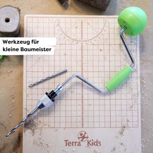Unelte pentru copii HABA Terra Kids - Set de lucru din lemn, 2 burghie, ergonomic - Img 2