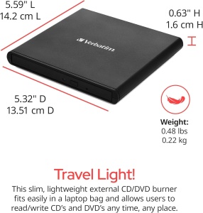 Unitate externa CDDVD Verbatim Slimline cu USB, Nero Burn Archive, 350g - Img 2