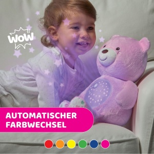 Ursulet de plus Chicco First Dreams, proiectie cu lumini si melodii, roz - Img 5