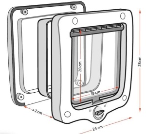 Usa pentru pisici TRIXIE 4-Wege XXL cu tunel, 24x28 cm, alba - Img 4