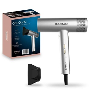 Uscator de par Cecotec cu motor digital Bamba IoniCare RockStar Aluminum. 2000W, 105.000 rpm, tehnologie ionica, 3 viteze si 4 temperaturi, inclusiv duza de precizie.