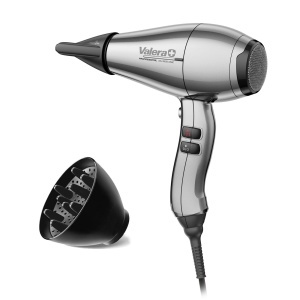 Uscator de par Valera Swiss Silent Jet 8600, 2400 W, 3 temperaturi, platinat
