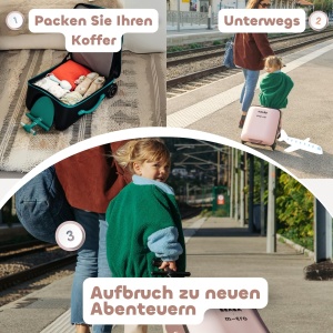 Valiza pentru copii Beaba Luggage Eazy, 22L, cu functie de sezut, 360 rotire - Img 3