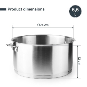 Vas de cuptor Lacor 56624, inox 1810, 5.5 litri, inductie, 24cm - Img 2