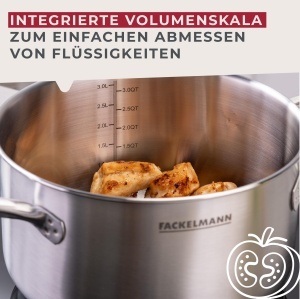 Vas de gatit Fackelmann 20 cm, inox, 3l, cu manere ergonomice - Img 5
