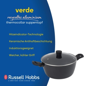 Vas de gatit Russell Hobbs RH03266EU7 28cm Verde cu capac, antiaderent ceramic - Img 2