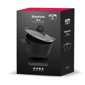 Vas de gatit Taurus Best Moments, 20 cm, aluminiu, antiaderent, negru - Img 3