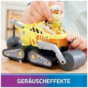 Vehicul de constructie PAW Patrol Rubble, 17 cm, cu efecte de lumina si sunet - Img 4