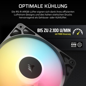 Ventilator cu LED-uri Corsair RS120-R ARGB, 120mm, 3 bucati, Negru - Img 6