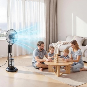 Ventilator cu spray VEVOR, 75W, rezervor 3L, 3 moduri, telecomanda - Img 8