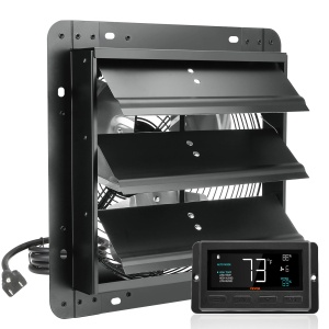 Ventilator de evacuare VEVOR EF-12-ECG, 904 CFM, 40W, Negru