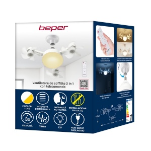 Ventilator de tavan Beper P206VEN612 cu LED, 3 viteze, telecomanda - Img 8
