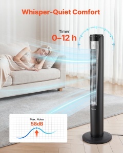 Ventilator de tavan VEVOR 60W, 107cm, 3 viteze, 4 moduri, negru - Img 2