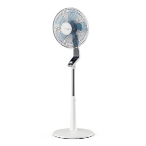 Ventilator in picioare Rowenta Turbo Silence Extreme, 4 setari de viteza, mod de noapte, nivel turbo, oscilatie automata, pana la 80 m3/min. Circulatie a aerului, ventilator silentios, alb/negru, VU5640 - Img 1