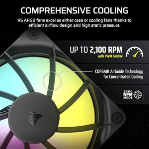 Ventilator PC Corsair RS120 ARGB 120mm, 3 Piese, Culoare Negru - Img 6