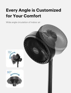 Ventilator Pelonis Reglabil pe Inaltime Oscilant Ultra Silentios Negru - Img 6