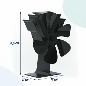 Ventilator pentru Camin Relaxdays HBT, 21.5x17x11cm, Negru, Eficient - Img 4