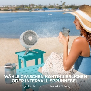 Ventilator portabil Shark FlexBreeze Pro Mist, 20 m, cu functie de pulverizare, culoare Dove - Img 6