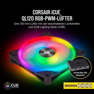 Ventilator RGB Corsair iCUE QL120, 120 mm, 102 LED-uri RGB, Negru - Img 2