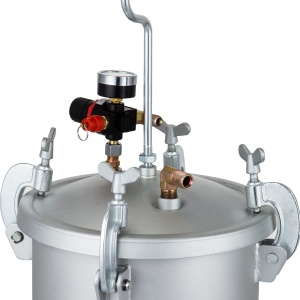 VEVOR 10L 30PSI Suport de vopsea pentru aplicarea acuarelei, petelor, lacurilor, suprafetelor fine pentru proiecte interioare si exterioare Pistol de vopsea, argintiu, 10L - Img 8
