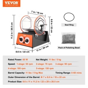 VEVOR KD-20001 Poliermaschine 5 kg 5 Viteze Timer 60 Min - Img 7
