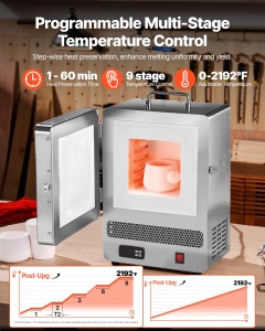 VEVOR KD-Z6651A Cuptor Electric de Topire 1500W Temperatura Maxima 1200degC Ideal pentru Ceramica si Metale - Img 2