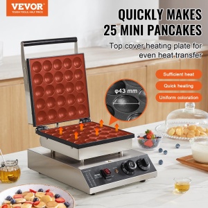 Vevor Mini Pancake Maker PC-25-2 25 buc 1700W Reglaj Temperatura - Img 2