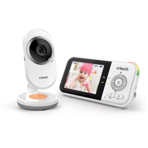 Videointerfon pentru bebelusi VTech BM3254, ecran 2.8 inch, camera cu infrarosu, lumina de veghe, alb