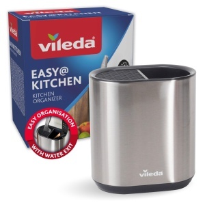 Vileda Organizator Bucatarie Inox - Suport Utensile Compact si Elegant