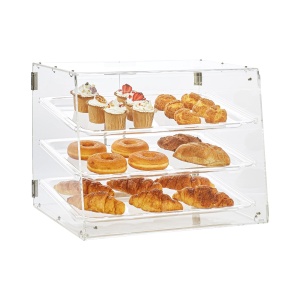 Vitrina comerciala VEVOR CX-02 Acrilica Transparenta 3 Nivele Acces Posterior