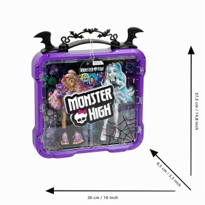 Vitrina pentru papusi Theo Klein 2559, 4 locuri, cu usa transparenta si poster Monster High - Img 3