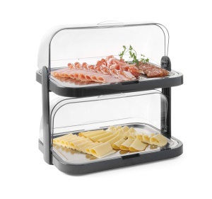 Vitrine Buffet HENDI cu 2 Tablete din Inox si 4 Elemente Racire, Negru - Img 3