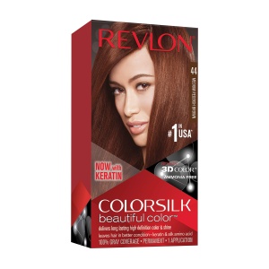 Vopsea pentru par Revlon ColorSilk, 100 acoperire gri, fara amoniac, 44 roscat mediu