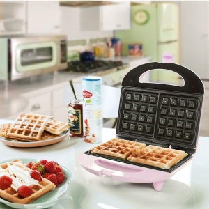Waffle Maker Bestron ASW401P, 700W, 2 Waffe, Design Retro, Rosa - Img 5