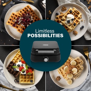 Waffle Maker Princess 132398 Deluxe, 1500W, 2 Wafe, Negru - Img 3