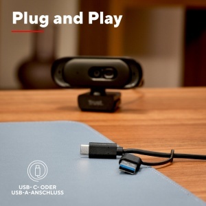 Webcam 2K QHD Trust Ovala cu Microfon, Negru, Filtu de Protectie - Img 5