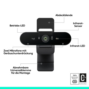 Webcam Logitech Brio 4K, 30 fps, Microfon cu Reducere Zgomot - Img 6