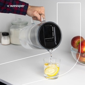 Wessper Cana Filtrare Apa 3L din Sticla Set cu 2 Cartuse de Filtrare Compatibil Brita Maxtra Negru - Img 8