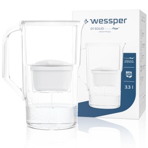 Wessper D1 SOLID FutureFlow Cana filtrare apa 28L BPA Free LED indicator Alb