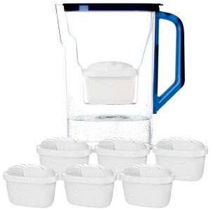 Wessper D3 Slim Aquamax Cana Filtrare Apa 27L Set cu 6 Cartuse Filtrante Albastru